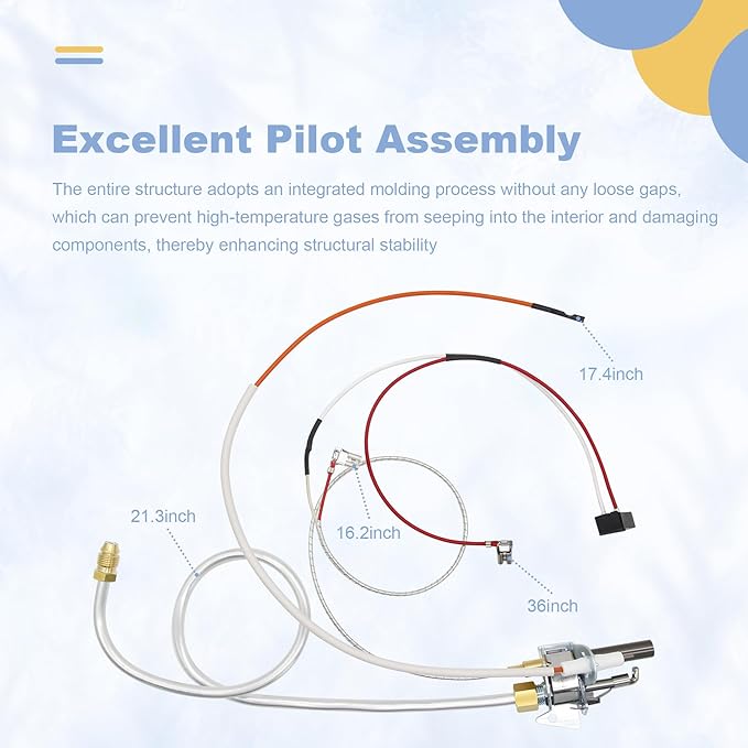 100112330 Water Heater Pilot Assembly Replacement for 9007876 9007877 Compatible with Whirlpool 300 301 Series A.O.Smith, American, State, Kenmore, Reliance