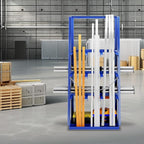 Vertical Bar Rack, 3000 LB Capacity, Steel Bays Long Parts Storage Rack, Lumber and Metal Garage Organizer, Heavy Duty Pipe Organizer Shelf With Chain for Garage Basement Pantry