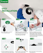 zouzai 4 inch 5CCT Gimbal Black Led Recessed Lights, 360°+90° Adjustable Directional Recessed Lighting, 2700K-5000K Dimmable Retrofit Eyeball Can Lights with Jbox, ETL&Energy Star (Black,12 Pack)