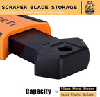 REXBETI Razor Blade Scraper Tool, 2 Pack Razor Scraper with Extra 314Pcs Razor Blades -14Pcs Metal and 300Pcs Plastic Blades, Cleaning Scraper Tool, Cooktop, Paint, Glass Scraper