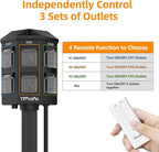 Outdoor Remote Control Power Strip, 25FT Extension Cord Waterproof, Independent Control Outlets, 6 Grounded Outlets for Outdoor Decorations, 14 AWG, 15A/1875W, ETL Listed (25 FT)