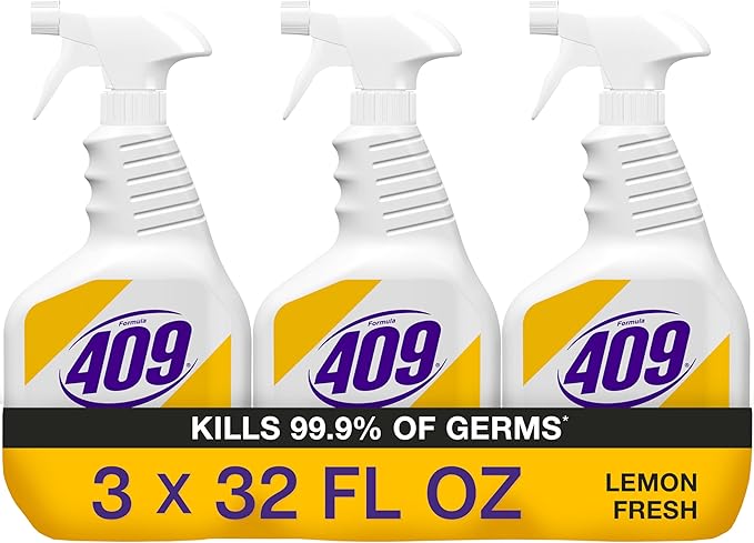 Formula 409 Multi-Surface Cleaner, Spray Bottle, Lemon Fresh, 32 Fluid Ounces, Pack of 3