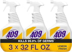 Formula 409 Multi-Surface Cleaner, Spray Bottle, Lemon Fresh, 32 Fluid Ounces, Pack of 3