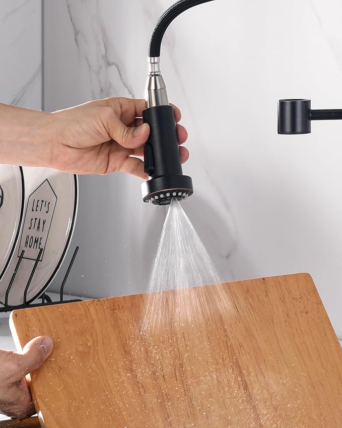 J-HVA Pull Down Kitchen Faucet Sprayer Head Replacement Part with Adapters, 3 Function Pull Out Sink Sprayer Replacement Nozzle, Kitchen Faucet Head Hose Spray Tap Spout, Oil Rubbed Bronze