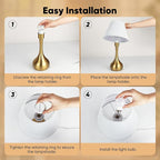 Touch Table Lamp for Bedroom Set of 2, 3-Way Dimmable Bedside Lamp for Nightstand, 17” Modern Metal Desk Lamp with Linen Shade for Living Room, Kids Reading, Dorm, Home Office Decor, Bulb Included