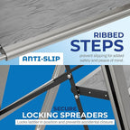 Step Ladder 2 Step Folding, Decorative - Beautiful Gray Wood & Silver Aluminum, Ultra Slim Profile, Anti Slip Steps, Sturdy-Portable for Home, Office, Kitchen, Photography Use,by SORFEY