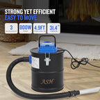 Ash Vacuum Cleaner -3.2 Gallon Fireplace Ash Vac with 800w Powerful Hose Non-Woven Dust Separator | Dry Stove Vacuum for Fireplaces Pellet Grill Wood Stove Fire Pits Blue
