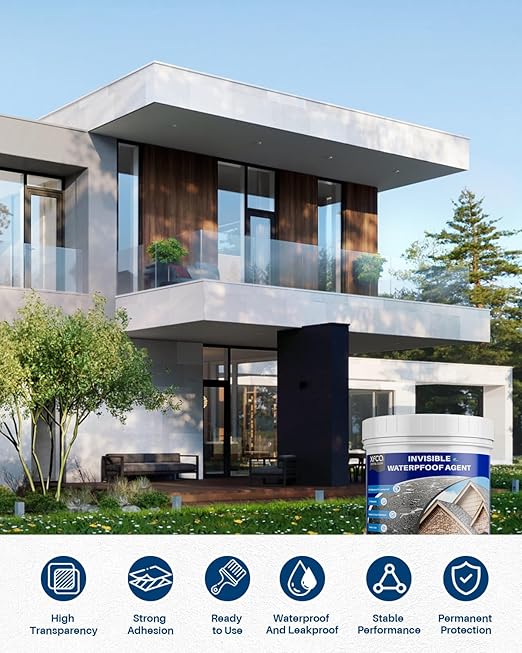 Transparent Waterproof Sealant,500G Clear Liquid Invisible Polyurethane Waterproof Coating for Roofs Walls,Garden,Bathroom,Kitchen Indoor & Outdoor Water Proof Sealant