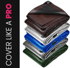 PROTARP Extreme Heavy Duty 22 Mil Tarp Cover, Waterproof, UV Resistant, Rip and Tear Proof, Poly Tarpaulin with Reinforced Edges for Roof, Camping, Patio, Pool, Boat. (Brown/Black 40′ X 50′)