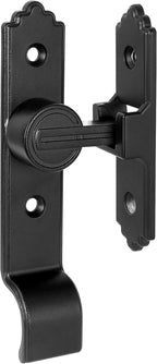 2 Packs 90 Degree Black Barn Door Lock, Flip Gate Latch with Handle, Heavy Sliding Door Latches, Door Security Sliding Latch Lock for Cabinets, Bathroom, Garden, Window, Garage