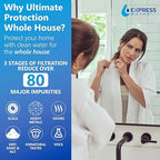 Express Water Whole House Water Filter System | ULTIMATE PROTECTION | 3 Stage Home Filtration, Top Tier Heavy Metal + Anti-Scale Filter, Highly Reduces Scale, Chloramine, Chlorine, PFAs, Lead, Arsenic
