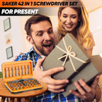 Saker 42 in 1 Magnetic Screwdriver Set, Multi Bit Ratchet Screwdriver Set with T Handle & Storage Case for Furniture, Computer, Bicycle, Electronic Repair and DIY Gifts Orange