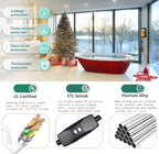 1300W Titanium Immersion Water Heater for Pool and Hot Tub, with Gfci Plug/Thermostat for Bathtub, Inflatable Hot Tub, Small Above Ground Pools, Baptistry, Baptismal Pool Heater