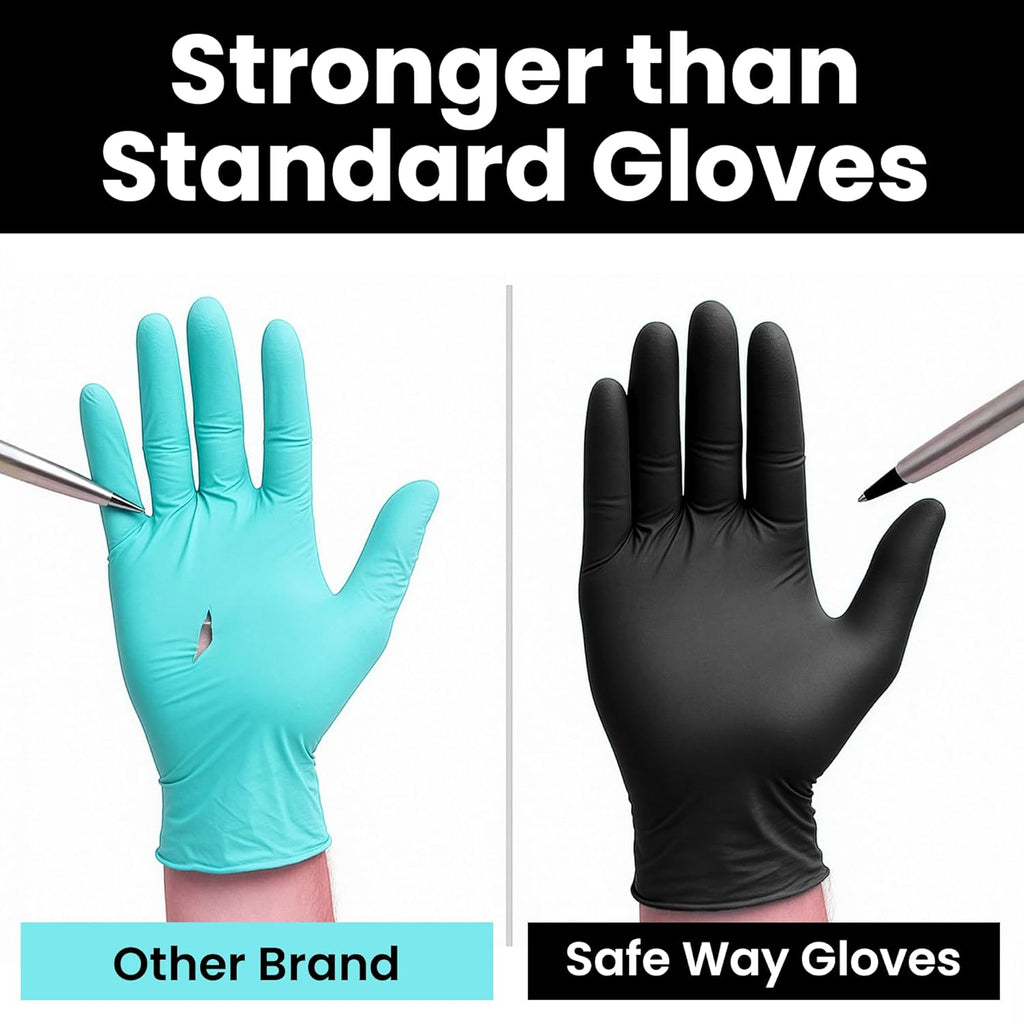 SAFEWAY USA Vinyl Disposable Gloves — Non-Latex and Powder Free, Heavy-Duty Protective and Multi-Purpose Gloves for Cleaning, Food Prep, Tattooing, Lab Works, Mechanics and More — (2000 pcs, Small)