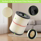 MZY LLC 1 Pack 17816 Filter for Craftsman Shop Vac Filter Cartridge Replacement with 2 Pack CMXZVBE38749 General Purpose Dust Collection Bags for 16 and 20 Gallon Shop Vacuums