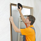 Weather Stripping Door Seal Strip- 2 Inch X 1/2 Inch X 10Feet, Strong Adhesive, Lightproof, Soundproof, Weatherproof Foam Tape Insulation for Sliding Door, Front Door Frame, Windows- Black