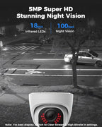 REOLINK Smart 5MP 8CH Home Security Camera System, 4pcs Wired PoE IP Cameras Outdoor with Person/Pet/Vehicle Detection, 4K 8CH NVR with 2TB HDD for 24-7 Recording, RLK8-520D4-5MP