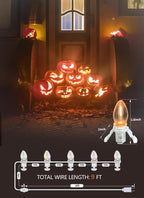 KGC LED Accessory Cord with 5 Pieces C7 Light Bulbs, 9FT White Cord with On/Off Switch Plugs - C7 led Bulb Warm White with Spare Fuse for Holiday Decoration and Craft Village House Decoration 1 Pack