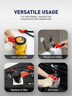 SMART JERRY - Rubber Strap Wrench Plumbing | 2-Pack Rubber Belt Wrenches for Shower Heads, Oil Filter, Pipes & Drain | Adjustable Shower Head Wrenches | Oil Filter Strap Wrench