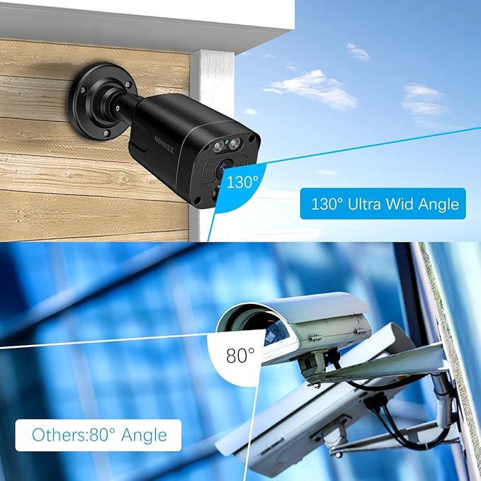 4K/8.0 Megapixel & 130° Ultra Wide-Angle 2-Way Audio PoE Outdoor Home Security Camera System Wired Outdoor Video Surveillance IP Cameras System DVR Set