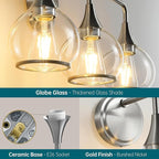 Brushed Nickel Bathroom Vanity Light 3 Lights Bathroom Light Fixtures Over Mirror with Clear Glass Shade 22.4 inch Wall Sconces Lighting Bath(Exclude E26 Bulb)