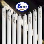 8 Pack 24 inch F17T8/841 17 Watts Light Bulb, 2 Foot Straight Fluorescent Tube T8 Tube Light, 4100K Cool White 1400 Lumen G13 Medium Bi-Pin Cap 8 Count
