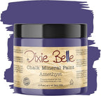 Dixie Belle Paint Company Chalk Finish Furniture Paint - Amethyst (16oz) - Matte Deep Purple Chic Chalk Mineral DIY Furniture Paint