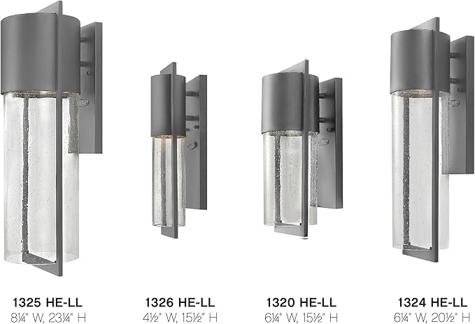 Hinkley Shelter Medium Outdoor LED Wall Mount Lantern - Minimalist Style, Dark Sky-Compliant, Solid Aluminum/Clear Seedy Glass - Hematite