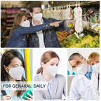 LEMENT 50PCS KN95 Face Mask 5 Layer Breathable with Elastic EarLoops Cup Dust Safety Masks White