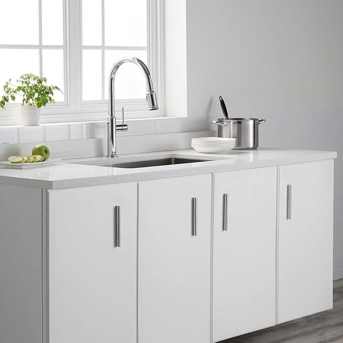 KRAUS Sellette Single Handle Spot Free Stainless Steel Pull-Down Kitchen Faucet with Deck Plate, KPF-1680SFS