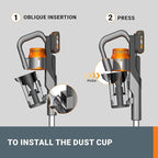 WORX 20V PowerShare Cordless Stick Vacuum WX038L.9, Powerful Cordless Vacuum Cleaner 25Kpa High Suction for Pet Hair, Lightweight Handheld Vacuum Cleans Floors Carpet Car – Tool Only