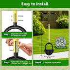 Lawn Edger Tool, Half Moon Tooth Edger with T-Grip Handle, 40-Inch Long Handled Sidewalk Grass Edger for Precise Lawn Edging and Land scaping