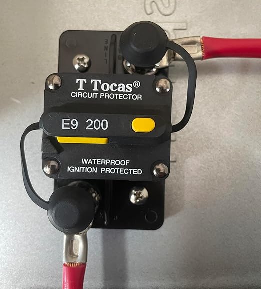 Hi-Amp E9 T3 200A 3/8" Studs Circuit Breaker with Manual Reset 12V - 48V DC | Waterproof IP67 | UL Certified,Surface Mount, 200 Amp Switchable