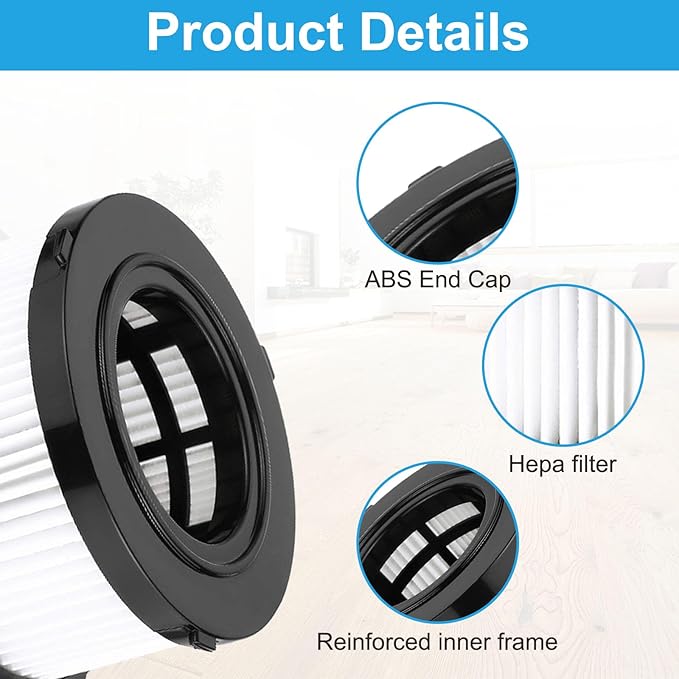 MZY LLC DC5151H HEPA Filter for DEWALT DC5151H DC515 DCV517 DCV517B Wet Dry Vacuum, Includes 4 Pcs DC5151H Filter, 4 Foam Sleeve Filter, 1 Cleaning Brush