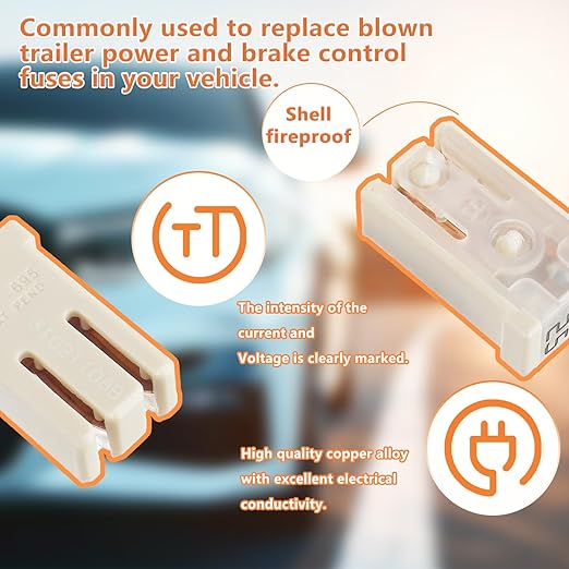 25A 32V Mini Slotted Automotive MCASE Shaped Cartridge Fuse Kit(Pack of 10pcs,25A)