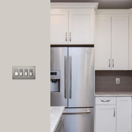 Legrand radiant TM870NICC10 15 Amp Rocker Wall Switch, Single Pole Decorator Light Switches, Nickel (1 Count)