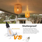 12 PCS Dimmable Vintage LED Edison Bulbs, 6W Equivalent 60 Watt, Warm White 2700K, Antique Flexible Spiral LED Filament Light Bulb, ST58 (ST19), 600 Lumens, E26 Base, Clear Plastic