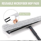 Microfiber Mop 18 in Large Flat Mops for Floor Cleaning with 4 Premium Pads Hardwood for Cleaning Wet Mop