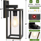 Upgraded Motion Sensor Outdoor Wall Light, 13” Dusk to Dawn Porch Light Outdoor Wall Sconce Lantern, 3 Lighting Modes Exterior Lighting Fixture Wall Mount, Outside Light for House Garage Patio, Bronze