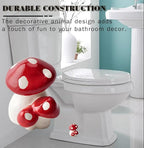 Toilet Bolt Caps, Mushroom Bathroom Decor Toilet Bolt Covers, Fun and Cute Bathroom Decor for Easy Toilet Installation - Decorative Covers for Toilet Bolts (Red Mushroom 2pcs)