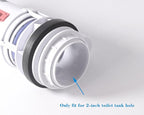 2-Inch Toilet Flush Valve Dual Flush Valve Replacement with Push Button Converter Toilet Tank to Bowl Bolt Kits Water-Saving Toilet Repair Kit, White