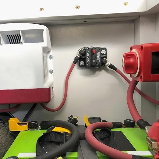 GLOSO Circuit Breaker 15 A E69 for Marine Truck Boat RV Automotive Mid Range Mini T3 Manual Reset Switchable Compact Medium IP66 (15 A)