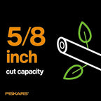 Fiskars Bypass Pruning Shears, 5/8-Inch Cut Capacity SoftGrip Hand Pruner for Small Hands, Blade Stays Sharp Through Heavy Use with Rust Resistant, Low-Friction Coating