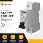 DC Circuit Breaker 16 Amp Solar Panel Disconnect Switch 12V-500V 1 Pole Miniature Solar Circuit Breaker for Outdoor PV Homes Battery, AC 110V DIN Rail MCB