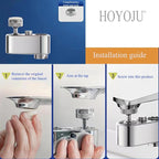 Splash Protector 1080°Universal Rotation Female Faucet Aerator with Up and Down Water Outlet for Dual-function,Universal Bathroom Rotatable Tap Nozzle Kitchen Sink Aerator Chrome Finished