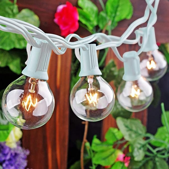 G40 Replacement Light Bulbs 5W Clear Globe Bulb fits E12 C7 Candelabra Screw Base Sockets, 1.5 Inch Dimmable Light Bulbs for Indoor Outdoor Patio Decor, Pack of 25