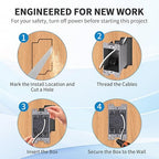 100 PK Old Work Electrical Outlet Box 1 Gang, 20 Cubic Inch Plastic Remodel Drywall Junction Boxes, ETL Listed to UL514C and UL263, Fire Rated for Two Hours