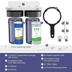 SimPure Whole House Water Filter System, 2 Stages Clear Home Water Pre-Filtration with Carbon and KDF Filters, Reduce Iron, Chlorine, Manganese, Lead, Heavy Metals, 1" NPT Brass Port(DB10C-2KDF)