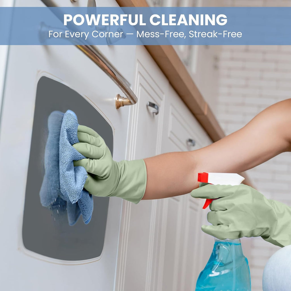 Microfiber Cleaning Cloth, 12 Pack Blue Cleaning Rags for Housekeeping, Reusable Microfiber Towels for Car, Kitchen, Bathroom and Household Cleaning Supplies, 11.8"X11.8"