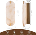 ZEROUNO Alabaster Wall Sconces, 14.2 inch Natural Marble Wall lamp,Dimmable Alabaster Wall Light Fixtures for Stairs Bathroom Living Room Bedroom or Vanity,Hallway（Brushed Bronze